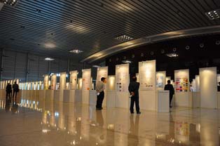 Dissertation panel space. Of the 1,000 technical works received, several hundred were put on general display during the event.
