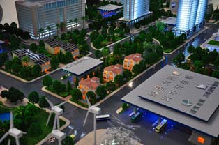 Model eco city concept displayed by Wonder Group.
