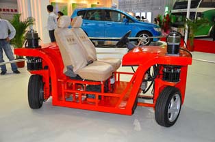 In-wheel motor four-wheel-steering concept car announced by Wonder Group.