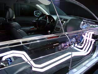 Cutaway model of the Lexus GS450h