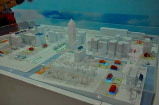 Nissan EV in a future urban city (a small-scale model)