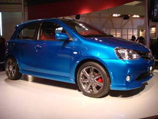 Toyota Etios Hatchback powered by a 1.2L engine. Production to start at the end of 2010.
