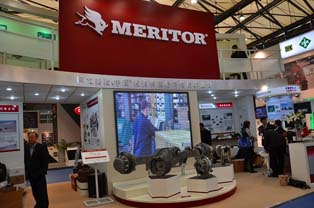 Commercial vehicle replacement parts displayed by Meritor