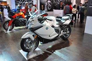 BMW displayed several large motorcycles, targeting demand from mature users