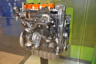 Ford displayed its EcoBoost engine, which looks to lift its green appeal