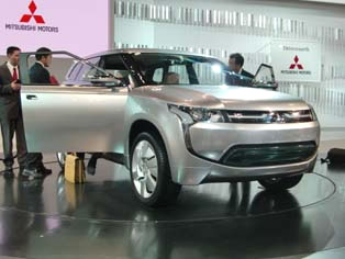 The PX-MiEV concept model - a compact plug-in SUV Mitsubishi aims to have on the market in 2013.